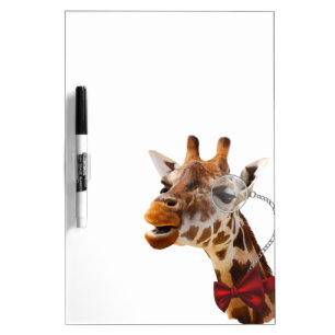 Funny Giraffe with Bowtie and Monocle Dry Erase Board
