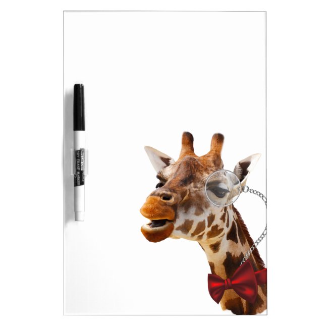 Funny Giraffe with Bowtie and Monocle Dry Erase Board (Front)