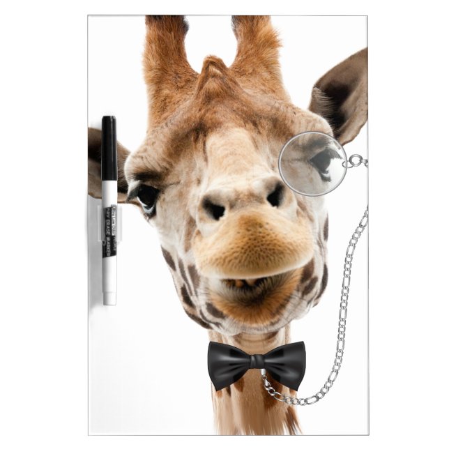 Funny Giraffe with Bowtie and Monocle Dry Erase Board (Front)