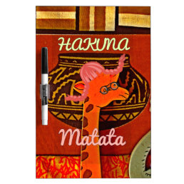 Funny Giraffe with cool text Hakuna Matata Dry-Erase Board