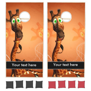 Funny giraffe with earring cornhole set