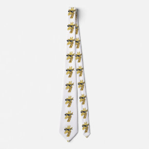 Funny giraffe with sunglasses illustration neck tie
