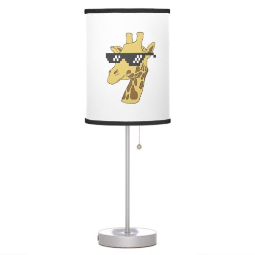 Funny giraffe with sunglasses illustration table lamp