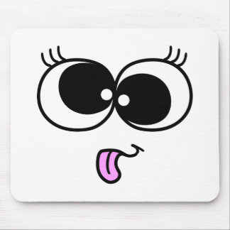 Funny Girl Face Mouse Pad