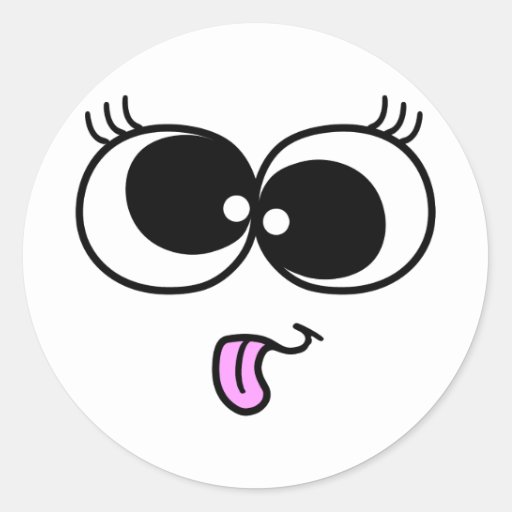 Funny Girl Face Sticker | Zazzle