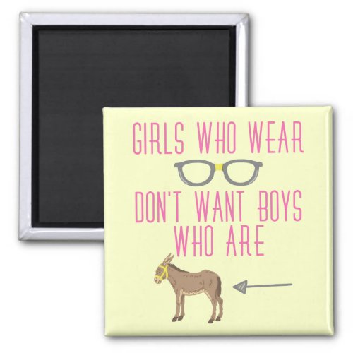 Funny Girl Glasses Nerd Humor Magnet