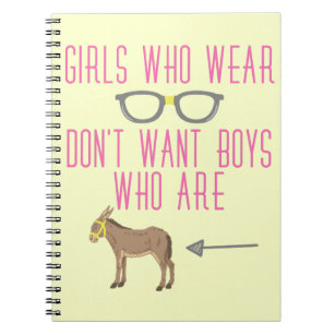 Funny Girl Glasses Nerd Humor Notebook