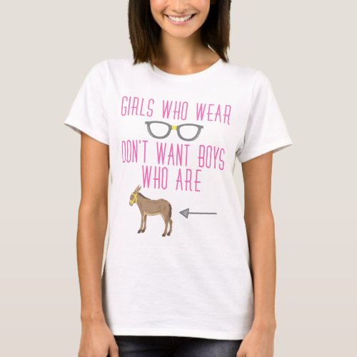 Funny Girl Glasses Nerd Humor T_Shirt