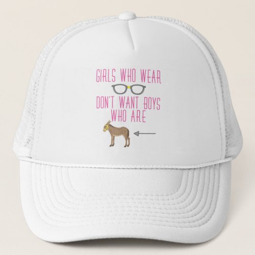 Funny Girl Glasses Nerd Humor Trucker Hat