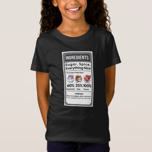 Funny Girl Ingredient Label Simple Halloween  T_Shirt