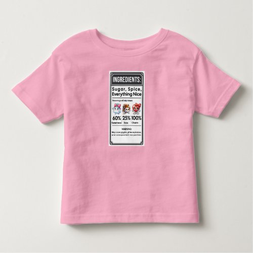 Funny Girl Ingredient Label Simple Halloween Toddler T_shirt