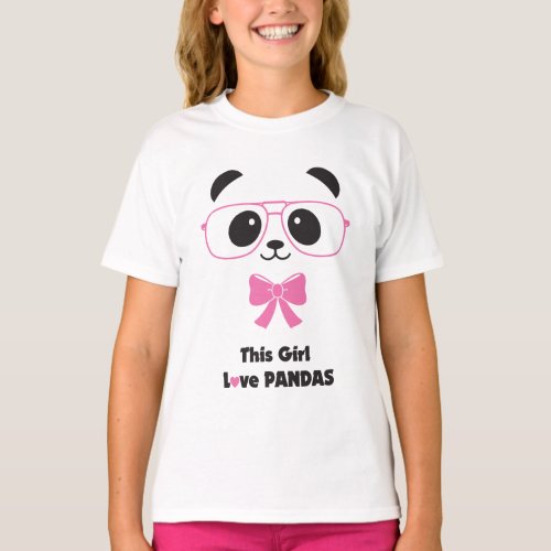 Funny Girl Love Pandas T_Shirt