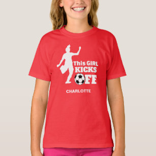 Funny Girl Soccer Player Personalized Graphic T-Shirt