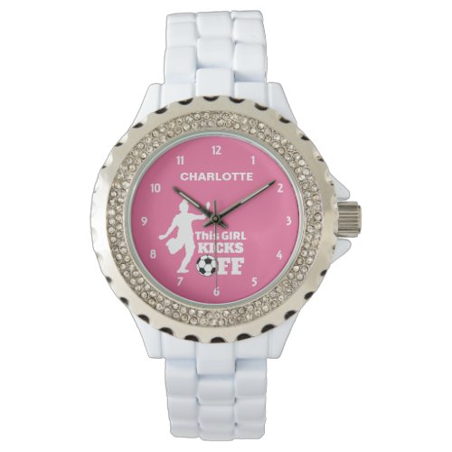 Funny Girl Soccer Player Personalized Graphic Watch