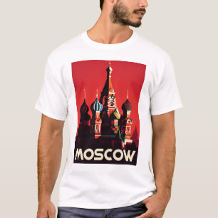 Funny Girl Vintage Post Card Moscow T-Shirt