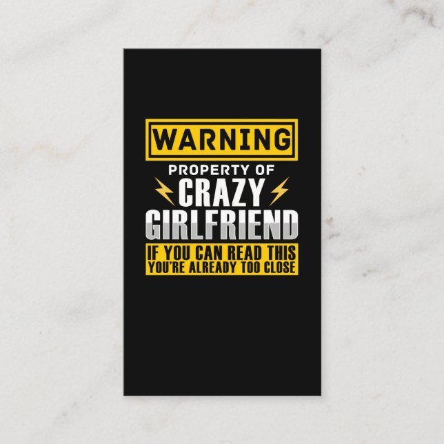 Funny Girlfriend Property Witty Boyfriend Business Card (Front)