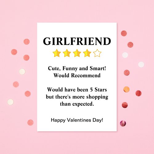 Funny Girlfriend Shopping Valentines Cad  Card