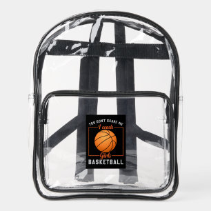 Funny Girls Basketball sports Clear Backpack