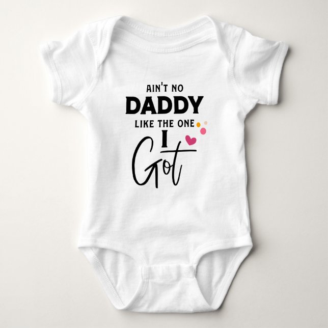 Funny girls Daddy word art Baby Bodysuit (Front)