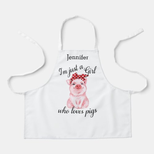 Funny Girls Love Pigs Personalized Apron