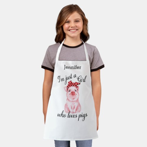 Funny Girls Love Pigs Personalized Apron