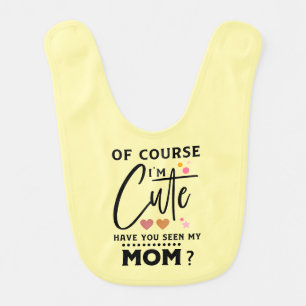 Funny girls Mom word art Daughter Baby Bib