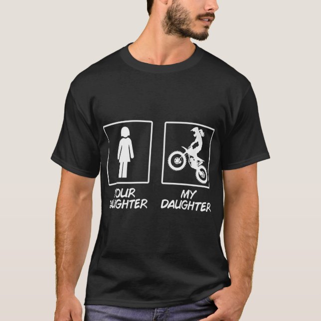 Funny Girl's Motocross Daughter Design for Moto  T-Shirt (Front)