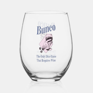 Funny Girls Night Out Wine Bunco Stemless Wine Glass