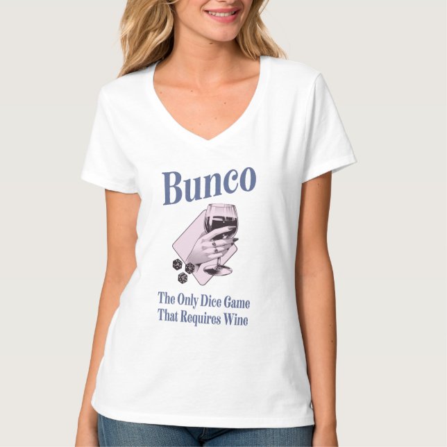 Funny Girls Night Out Wine Bunco T-Shirt (Front)