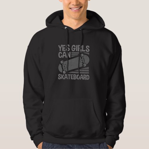 Funny Girls Skateboard  For Kids Cool Skateboarder Hoodie