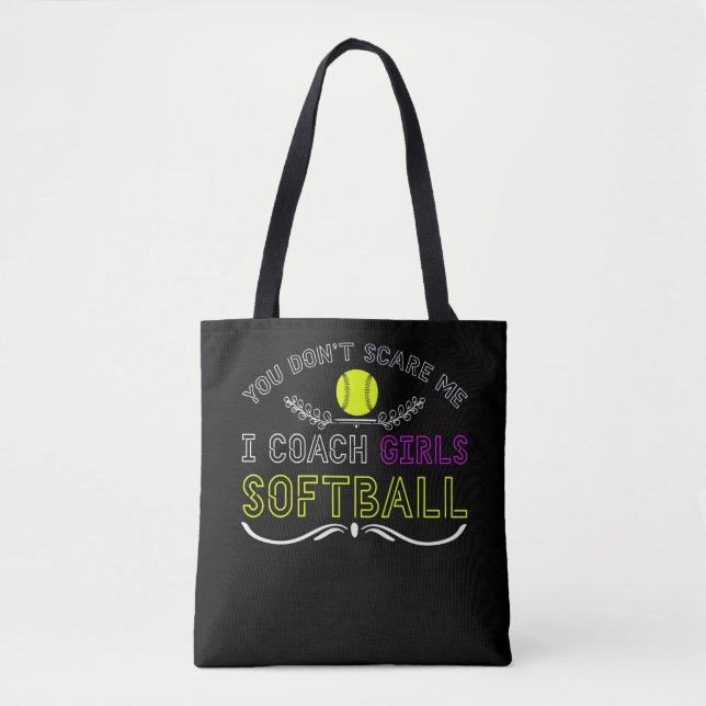 Funny Girls Softball Coach Tote Bag (Front)