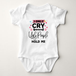 Funny girls ugly people baby bodysuit