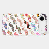 Funny Girly  Colorful Patterns Mustaches Barely There iPod Cover (Back (Horizontal))