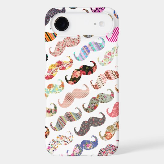 Funny Girly  Colorful Patterns Mustaches Barely There iPod Cover (Back)