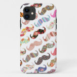 Funny Girly  Colorful Patterns Mustaches Iphone 11 Case at Zazzle
