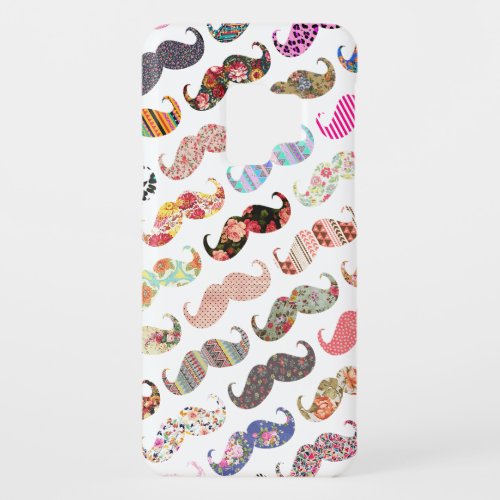 Funny Girly  Colorful Patterns Mustaches Case_Mate Samsung Galaxy S9 Case