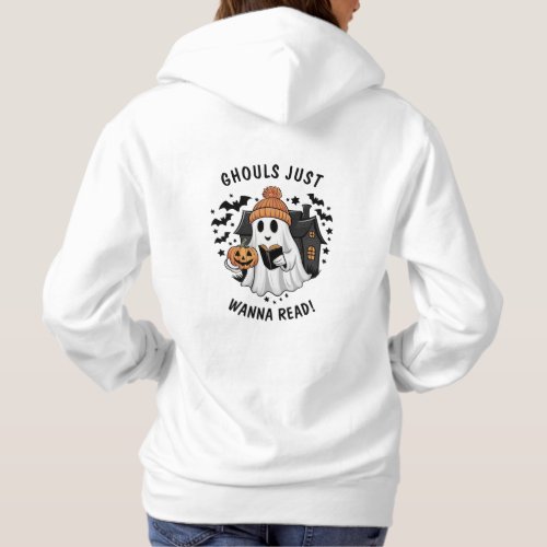 Funny Girly Halloween Book Lovers  Hoodie