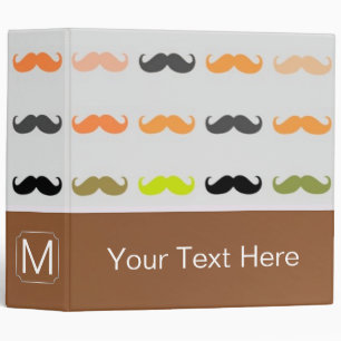 Funny Girly Mustache 3 Ring Binder