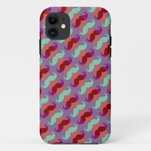 Funny Girly Mustache 6 iPhone 11 Case