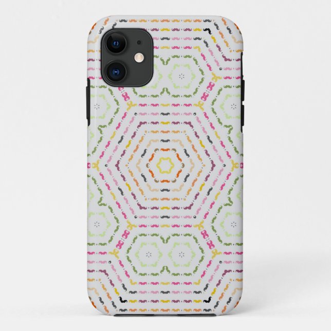 Funny Girly Mustache Case-Mate iPhone Case (Back)
