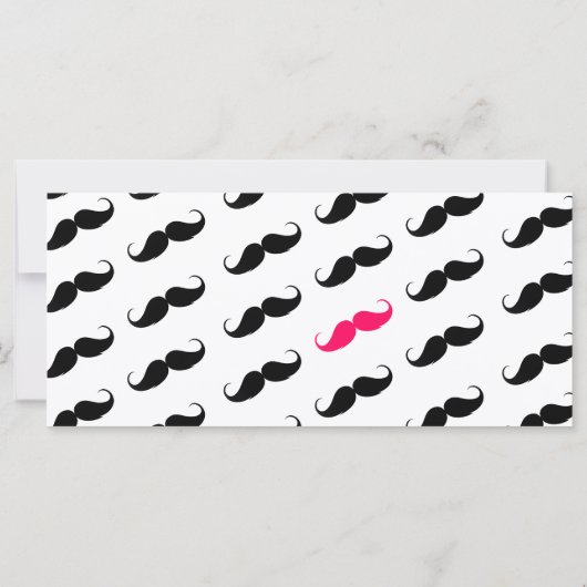 Funny Girly Pink And Black Mustache Pattern (Back)