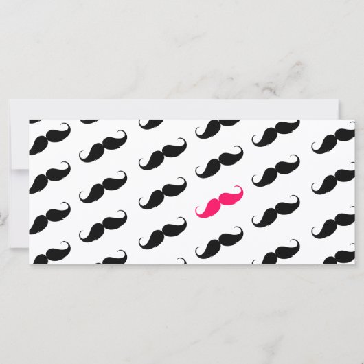 Funny Girly Pink And Black Mustache Pattern (Front)