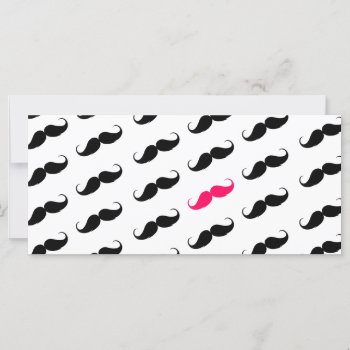 Funny Girly Pink  And Black Mustache Pattern by mustache_designs at Zazzle