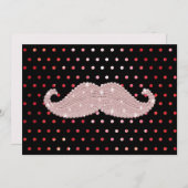 Funny Girly Pink Bling Mustache Polka Dots Pattern (Front/Back)