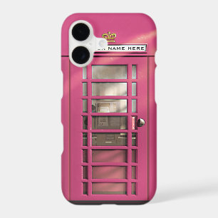 Funny Girly Pink British Phone Booth iPhone 17 Case