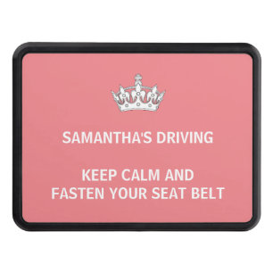 Funny Girly Pink Custom Keep Calm Hitch Cover