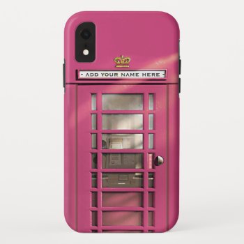 Funny Girly Pink Vintage British London Phonebox Iphone Xr Case by EnglishTeePot at Zazzle