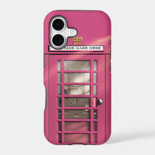 Funny Girly Pink Vintage British London Phonebox iPhone 17 Case