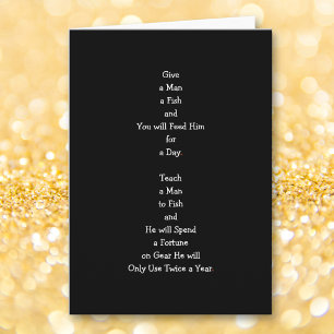 Funny Give a Man a Fish IRL LOL Witty Quote Humor Holiday Card