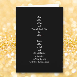 Funny Give a Man a Fish IRL LOL Witty Quote Humor Holiday Card